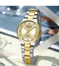 CURREN Women's Luxury Brand Watches Simple Quartz Auto Date Wristwatch Female Waterproof Clock Luminous Hands 9107