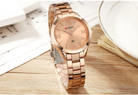 CURREN 9007 Fashion Women Quartz Watch Waterproof Minimalist Calendar Wristwatch with Roman Numerals
