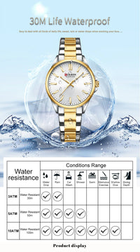 CURREN New Watch Women Fashion Casual Stainless Steel Watches Simple Ladies Round Dial Quartz Wristwatches Clock Reloj Mujer