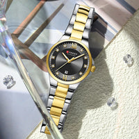 CURREN Brand 9107 Quartz Watch for Women Fashion Luxury Round Stainless Steel Waterproof Luminous Ladies Wristwatch