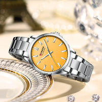 CURREN New Watch Women Fashion Casual Stainless Steel Watches Simple Ladies Round Dial Quartz Wristwatches Clock Reloj Mujer