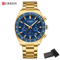 CURREN High Quality Men's Luxury  Fashion Quartz Watch Men Round Business Student Sport Waterproof Glow Clock