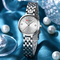 CURREN Women's Watch New Diamond Set Small Dial Watches Women's Luxury Steel Chain Band Watches