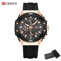 CURREN 8462 Top Luxury Quartz Men's Watch Silicone Strap Multifunctional Timing Code Classic Luminous Waterproof Men's Watch