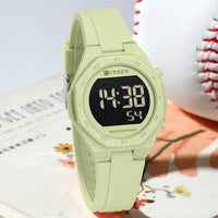 CURREN Woman Fashion Watches Fashion Sports Watch Silicone Strap 3ATM Waterproof Time Display Women's LED Digital Watch Gift
