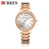 CURREN New Fashion Women Watch Top Brand Luxury Ladies Girl Wristwatch Gold Stainless Steel Bracelet Classic Female Clock 9004
