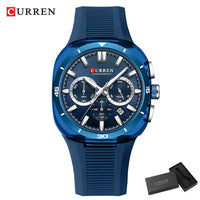 CURREN Men's Watch New Luxury Quartz Clock Original Silicone Sports Multi Functional Waterproof Luminous Date Timer Wrist Watch