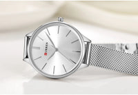 CURREN Fashion Women Watch Top Brand Luxury Ladies Girl Wristwatch Silver Stainless Steel Bracelet Classic Female Clock 9024