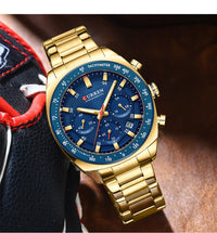 CURREN High Quality Men's Luxury  Fashion Quartz Watch Men Round Business Student Sport Waterproof Glow Clock