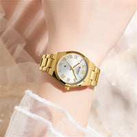 CURREN Women Watch Top Brand Luxury Lady Girl Wristwatch Elegant Stainless Steel Bracelet Waterproof Casual Female Clock 9095