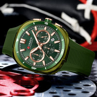 CURREN Men's Watch New Luxury Quartz Clock Original Silicone Sports Multi Functional Waterproof Luminous Date Timer Wrist Watch