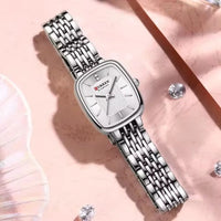Curren 9093 Women's Quartz Watch Waterproof Luxury Party Women's Watch Elegant Gold Rectangular Dial Quartz Watch Bracelet Gift