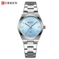 CURREN 9095 Women's Quartz Watch Fashion Calendar Leisure Analog Display Rose Gold Purple Stainless Steel Strap for Ladies Gift