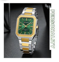 CURREN 8457 Business Minimalist Quartz Watch Waterproof Square Stainless Steel Strap Wristwatch with Luminous Function