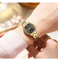 CURREN 9112 Minimalist Ladies' Quartz Watch, Barrel-shaped Waterproof Wristwatch with Roman Numeral