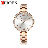 CURREN Fashion Women Watches Top Brand Luxury Lady Girl Wristwatch Rose Gold Stainless Steel Bracelet Classic Female Clock 9017