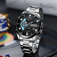 CURREN 8402 Men's Stainless Steel Watch Creative Fashion Luminous Dial with Chronograph Leisure Luxury Men's Watch Reloj Hombre