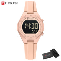 CURREN Woman Fashion Watches Fashion Sports Watch Silicone Strap 3ATM Waterproof Time Display Women's LED Digital Watch Gift