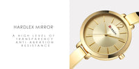 CURREN 9012 Casual Quartz Watch for Ladies, Waterproof Stylish Integrated Stainless Steel Bangle Wristwatch