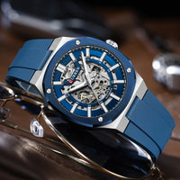 CURREN Watch for Men Automatic Mechanical Original Waterproof Silicone Strap Luminous Business Fashion clock