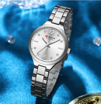 CURREN Women Elegant Watch Stainless Steel Casual Fashion Dial Digital Ladies Watches Quartz Wristwatch Reloj Mujer Girls Clock