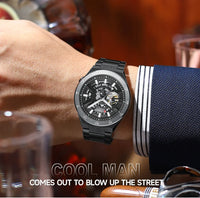 CURREN Skeleton Hollow Dial Automatic Mechanical Watch for Men 42mm Stainless Steel Band Business Sport Wristwatch with Luminous