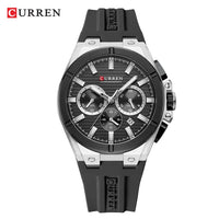 CURREN Luxury Man Wristwatch Chronograph Date Waterproof Rubber band Casual Quartz Men's Watches Sports Male Clock Reloj