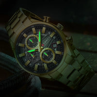 CURREN Luxury Men's Chronograph Watch Quartz Movement Stainless Steel Band with 43mm Dial Fashion Sports Wristwatch