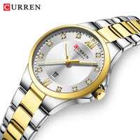 CURREN Women's Luxury Brand Watches Simple Quartz Auto Date Wristwatch Female Waterproof Clock Luminous Hands 9107