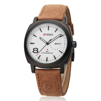 CURREN 8139 Men's Water-resistant Men's Quartz Watch Neutral-style Watch with Small Dial, Matte Genuine Leather Strap
