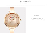 CURREN 9012 Casual Quartz Watch for Ladies, Waterproof Stylish Integrated Stainless Steel Bangle Wristwatch