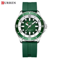 CURREN 8448 Men's Fashion Quartz Watch Outdoor Large Dial Luminous Waterproof Silicone Strap Sport Wristwatch Reloj Hombre