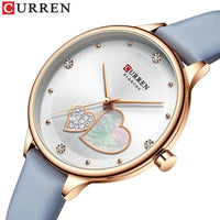 CURREN 9077 Ultra-thin Quartz Watch for Ladies, Waterproof Minimalist Small Dial Round Wristwatch