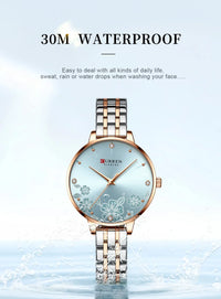 CURREN New Fashion Women Watches Stainless Steel Ultra Thin Quartz Watch Woman Romantic Clock Women's Watches Montre Femme