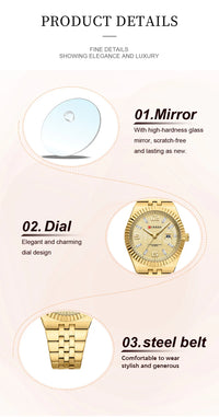 CURREN Women's Watch Analog Quartz Waterproof Ladies Wrist Watches with Date Dainty Fashion Luxury Stainless Steel Watch
