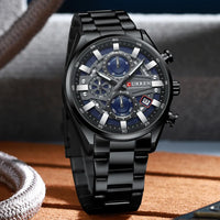 CURREN Men's Chronograph Watch Sport Wristwatch for Men Fashion Design Dial with Date Stainless Steel Band Relogio Masculino