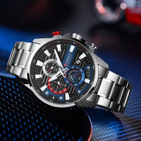 CURREN Men's Exquisite Sports Multifunction Watch New Luxury Stainless Steel Quartz Watch with Luminous Hand Clock часы мужские