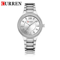 CURREN Fashion Women Watch Top Brand Luxury Ladies Girl Wristwatch Black Stainless Steel Bracelet Classic Female Clock Gift 9004