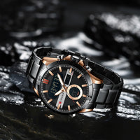 CURREN Sport Men Watch Top Brand Luxury Military Business Male Clock Gold Stainless Steel Quartz Digital Man Wristwatch 8384