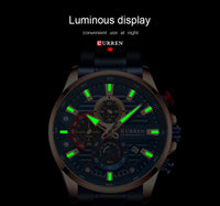 CURREN Men's Exquisite Sports Multifunction Watch New Luxury Stainless Steel Quartz Watch with Luminous Hand Clock часы мужские
