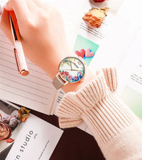 CURREN Women Watch Top Brand Luxury Gold Female Waterproof Clock Mesh Stainless Steel Bracelet Flower Ladies Wristwatch 9059
