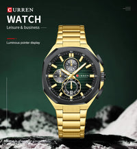 CURREN Luxury Business Wristwatch Stainless Steel Quartz Sport Chronograph Clock Fashion Male Watch Ideal Present for Daily
