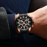 CURREN 8361 Classic Business & Fashion Six-Hand Men's Quartz Watch, Water-Resistant Stainless Steel Strap with Calendar