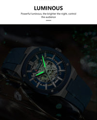 CURREN Watch for Men Automatic Mechanical Original Waterproof Silicone Strap Luminous Business Fashion clock
