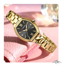 CURREN 9112 Minimalist Ladies' Quartz Watch, Barrel-shaped Waterproof Wristwatch with Roman Numeral