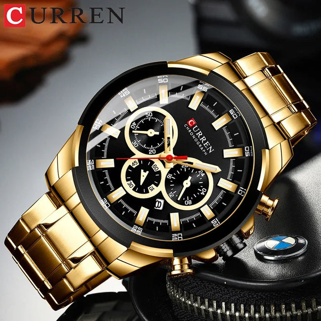 CURREN Quartz Watch for Men Top Brand Luxury Fashion Business Watches Steel Waterproof Man Sport Wristwatch Relogio Masculino