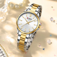 CURREN New Watch Women Fashion Casual Stainless Steel Watches Simple Ladies Round Dial Quartz Wristwatches Clock Reloj Mujer