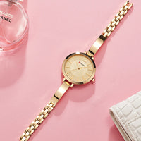 CURREN 9012 Casual Quartz Watch for Ladies, Waterproof Stylish Integrated Stainless Steel Bangle Wristwatch