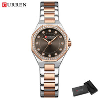 CURREN Original Quartz Watch for Women Fashion Elegant Ladies Watches Stainless Steel Waterproof Wristwatch