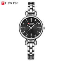 CURREN Luxury Brand Women's Watch Elegant Fashion Stainless Steel Waterproof Ladies Wristwatches with Rhinestone
